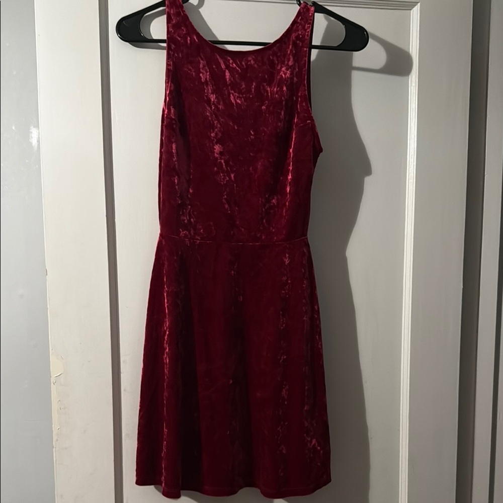 Elegant Velvet Dress in Rich Red